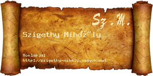 Szigethy Mihály névjegykártya
