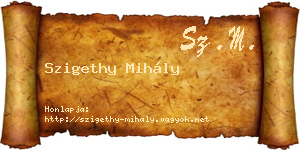 Szigethy Mihály névjegykártya