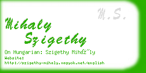 mihaly szigethy business card